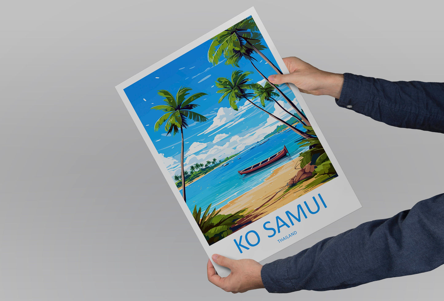 Ko Samui Travel Print Wall Art Ko Samui Wall Hanging Home Decor Ko Samui Gift Art Lovers Wall Art Thailand Travel Print Gift Thai Travel Art