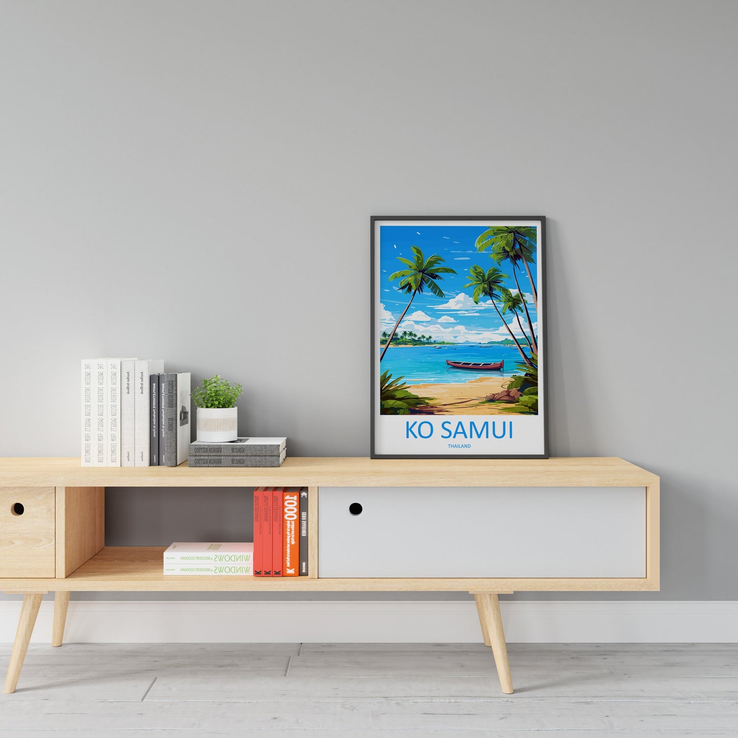 Ko Samui Travel Print Wall Art Ko Samui Wall Hanging Home Decor Ko Samui Gift Art Lovers Wall Art Thailand Travel Print Gift Thai Travel Art