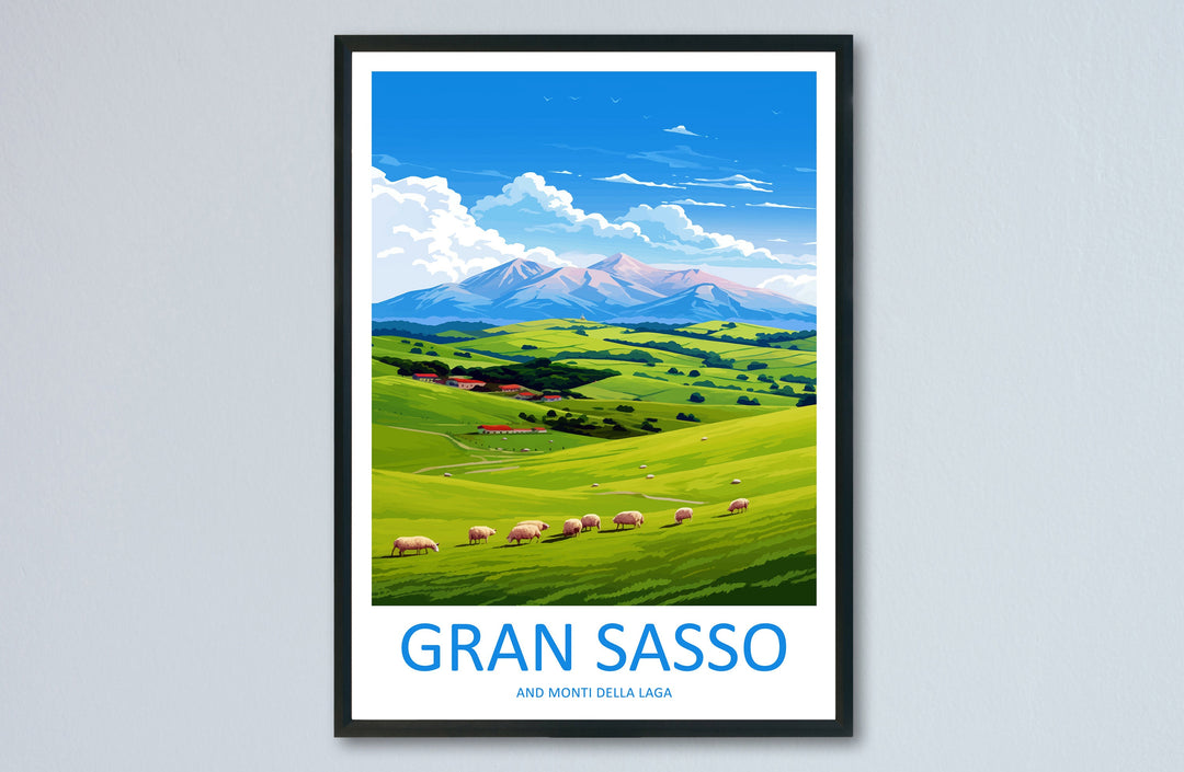 Gran Sasso And Monti Della Laga National Park Travel Print Wall Art Gran Sasso Wall Hanging Home Decor Gran Sasso Gift Art Lovers Wall Art