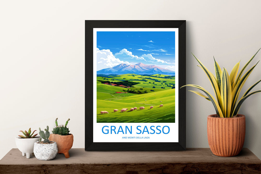 Gran Sasso And Monti Della Laga National Park Travel Print Wall Art Gran Sasso Wall Hanging Home Decor Gran Sasso Gift Art Lovers Wall Art