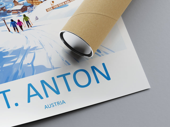 St. Anton Travel Print Wall Art St. Anton Wall Hanging Home Décor St. Anton Gift Art Lovers Ski Art Lover Gift St. Anton Print Skiing Print