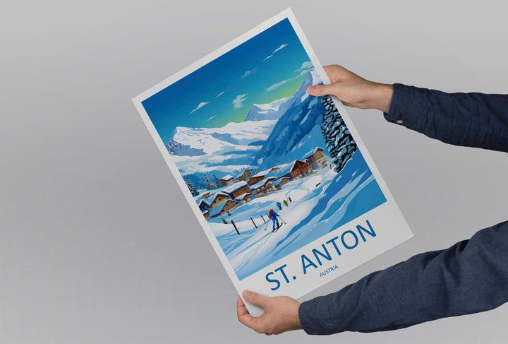 St. Anton Travel Print Wall Art St. Anton Wall Hanging Home Décor St. Anton Gift Art Lovers Ski Art Lover Gift St. Anton Print Skiing Print
