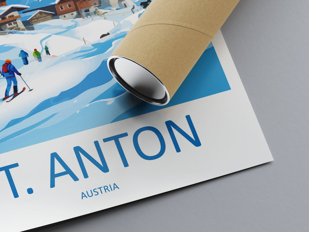 St. Anton Travel Print Wall Art St. Anton Wall Hanging Home Décor St. Anton Gift Art Lovers Ski Art Lover Gift St. Anton Print Skiing Print
