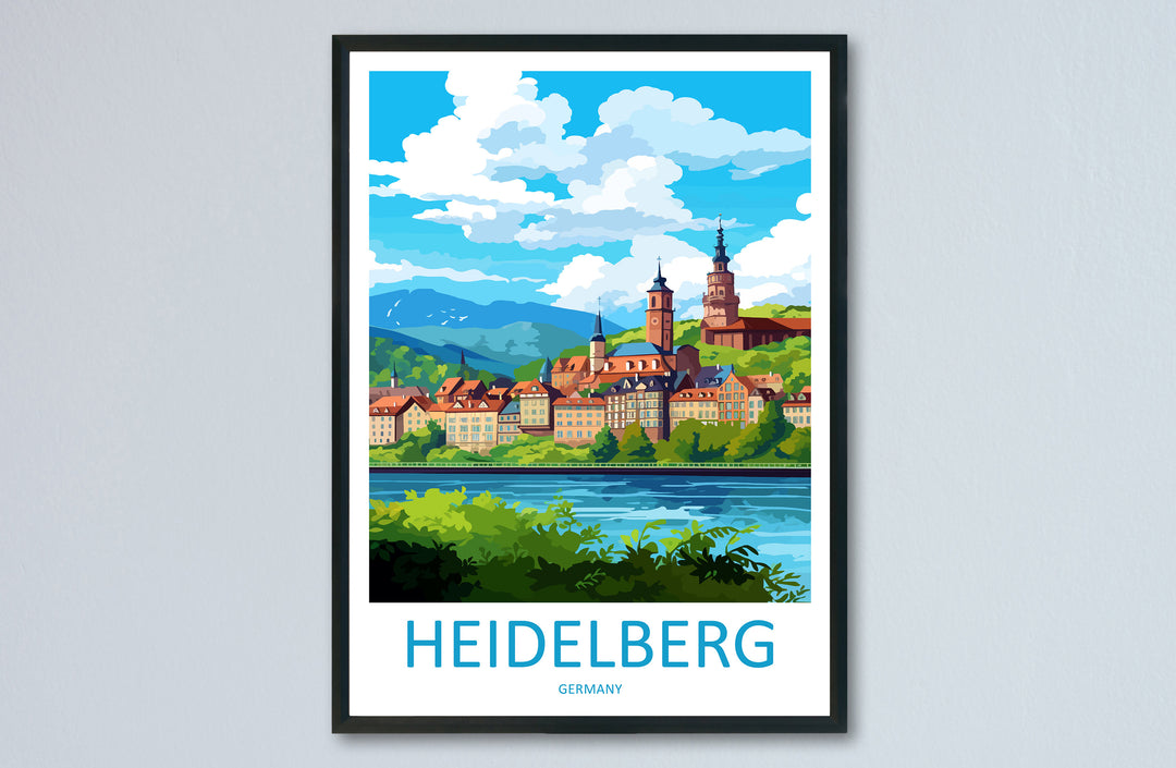 Heidelberg Cityscape Print Heidelberg Home Decor European City Art Print Heidelberg Wall Art Germany Enthusiast Gift Wall Hanging Heidelberg