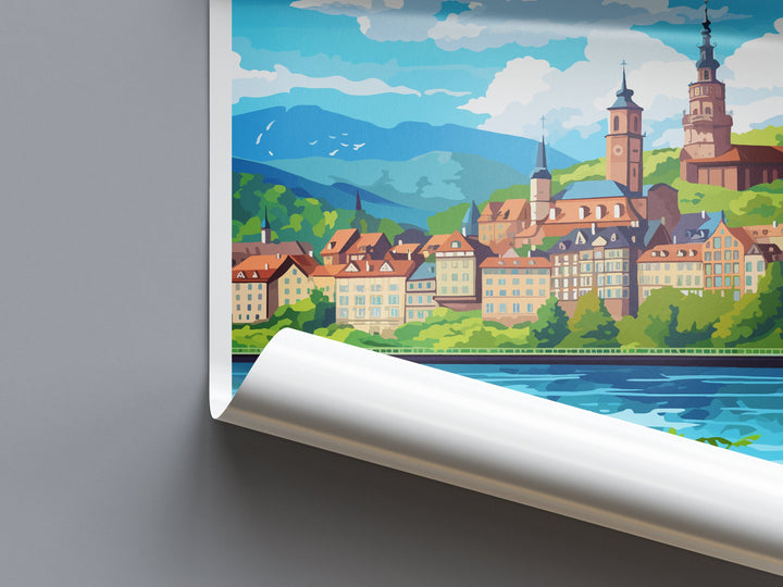 Heidelberg Cityscape Print Heidelberg Home Decor European City Art Print Heidelberg Wall Art Germany Enthusiast Gift Wall Hanging Heidelberg
