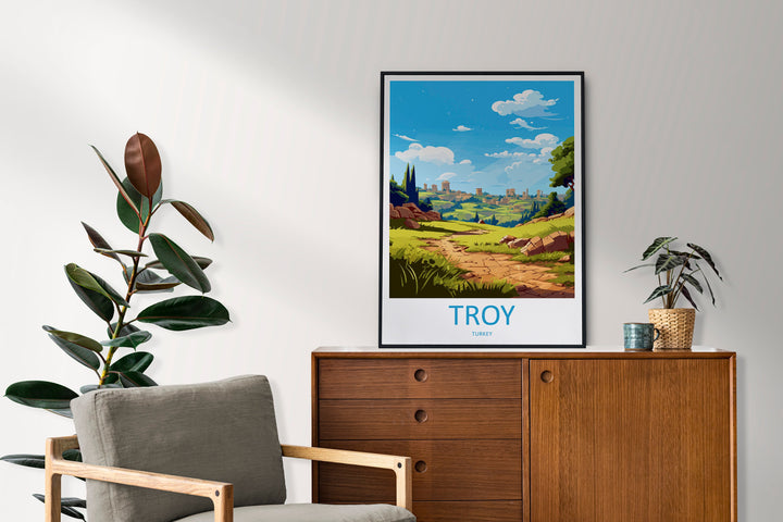 Troy Travel Print Wall Art Troy Wall Hanging Home Décor v Gift Art Lovers Turkey Art Lover Gift Troy City Turkey Travel