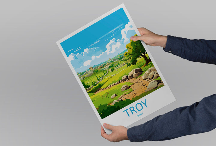 Troy Travel Print Wall Art Troy Wall Hanging Home Décor v Gift Art Lovers Turkey Art Lover Gift Troy City Turkey Travel
