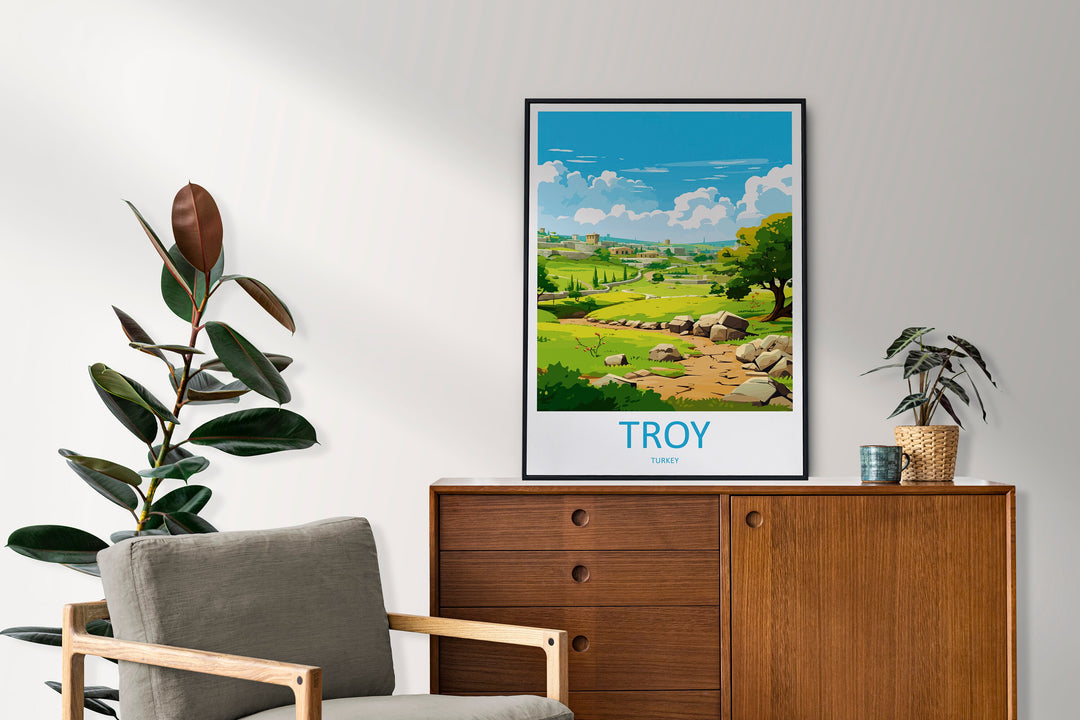 Troy Travel Print Wall Art Troy Wall Hanging Home Décor v Gift Art Lovers Turkey Art Lover Gift Troy City Turkey Travel