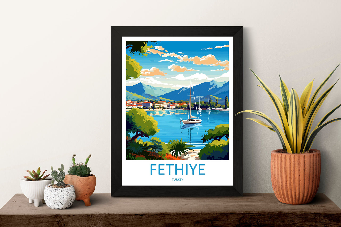 Fethiye Travel Print Wall Art Fethiye Wall Hanging Home Decoration Fethiye Gift Art Lovers Wall Art Print Art Fethiye Wall Print Turkey Art