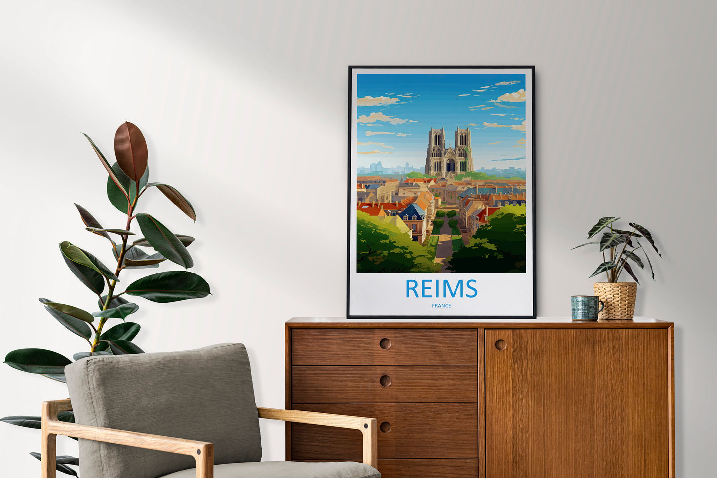 Reims Travel Print Wall Art Reims Wall Hanging Home Décor Reims Gift Art Lovers France Art Lover Gift Reims Print France Artwork Reims Gift