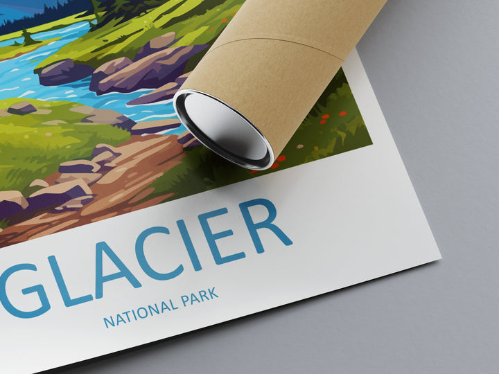 Glacier National Park Travel Print Wall Art Glacier National Park Wall Hanging Home Décor Glacier National Park Gift Art