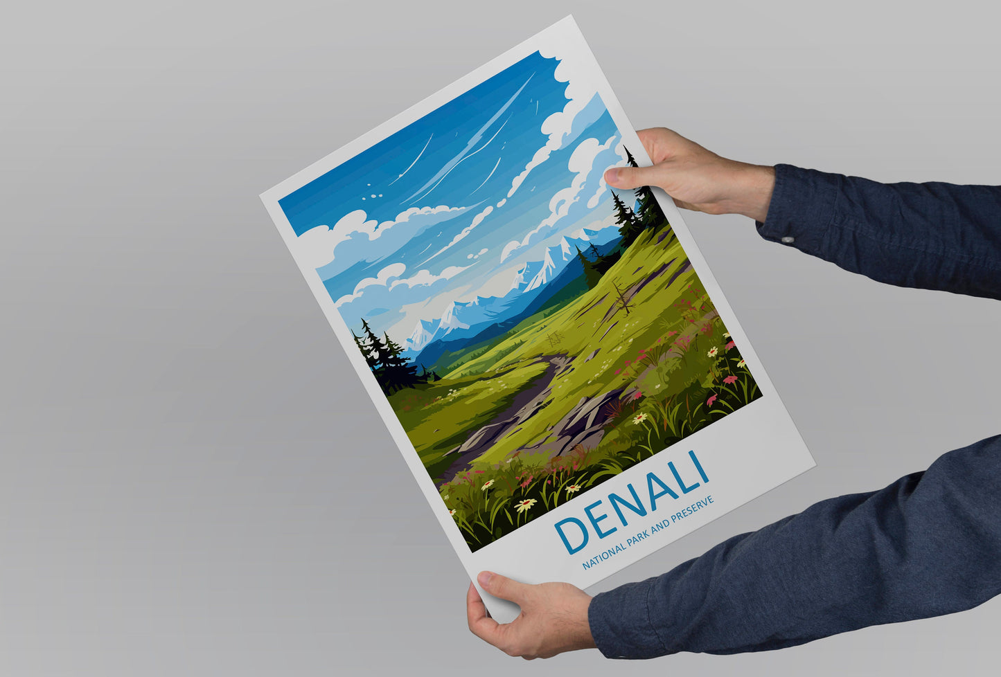 Denali National Park Travel Print Wall Art Denali Wall Hanging Home Décor Denali Gift Art Lovers Alaska Art Lover Gift Denali