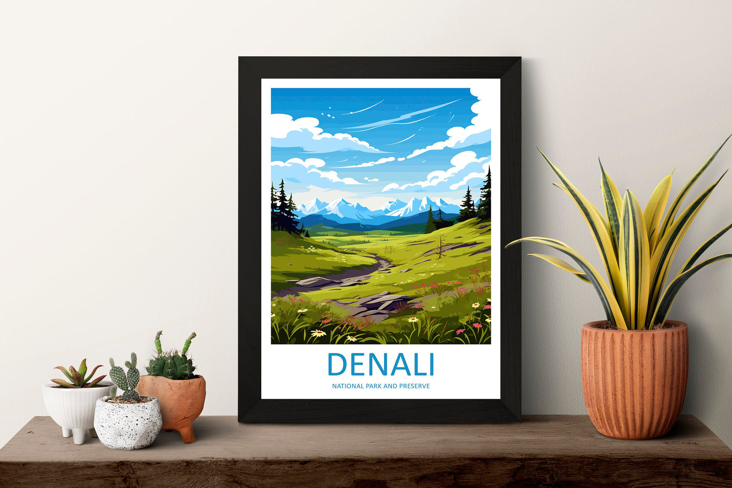 Denali National Park Travel Print Wall Art Denali Wall Hanging Home Décor Denali Gift Art Lovers Alaska Art Lover Gift Denali