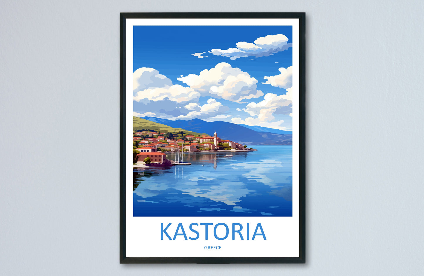 Kastoria Travel Print Wall Art Kastoria Greece Wall Hanging Home Decoration Kastoria Gift Art Lovers Wall Art Print Kastoria Greece Wall Art