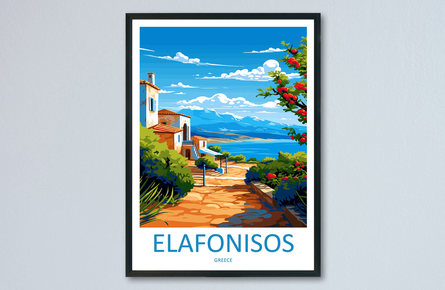 Elafonisos Travel Print Wall Art Elafonisos Greece Wall Hanging Home Decoration Elafonisos Gift Art Lovers Wall Art Print Elafonisos Greece
