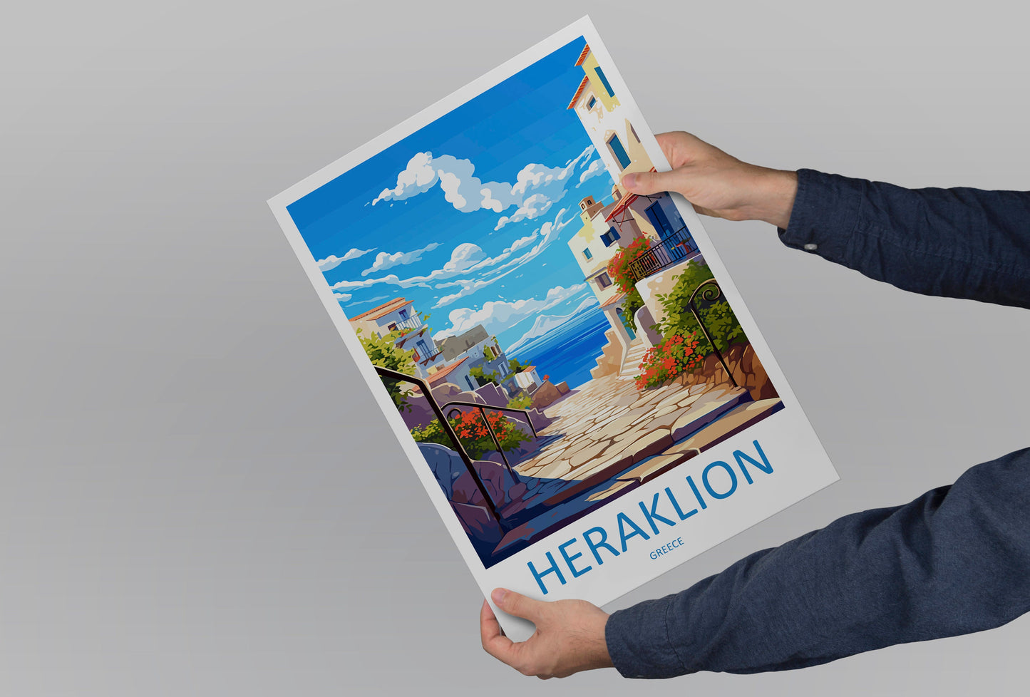 Heraklion Travel Print Wall Art Heraklion Greece Wall Hanging Home Decoration Heraklion Gift Art Lovers Wall Art Print Heraklion Greece