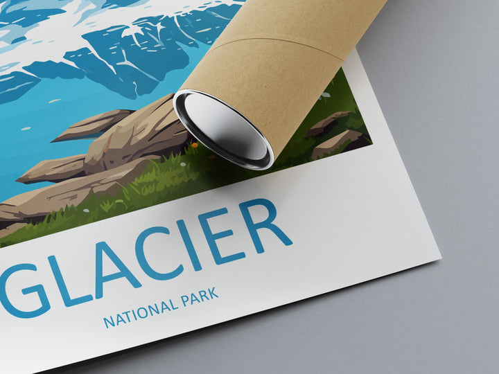 Glacier National Park Travel Print Wall Art Glacier National Park Wall Hanging Home Décor Glacier National Park Gift Art