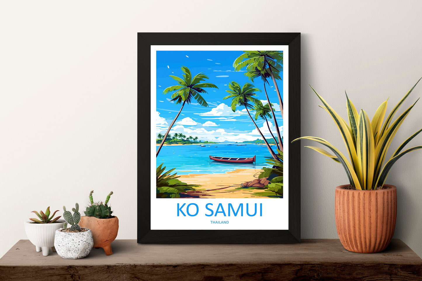 Ko Samui Travel Print Wall Art Ko Samui Wall Hanging Home Decor Ko Samui Gift Art Lovers Wall Art Thailand Travel Print Gift Thai Travel Art