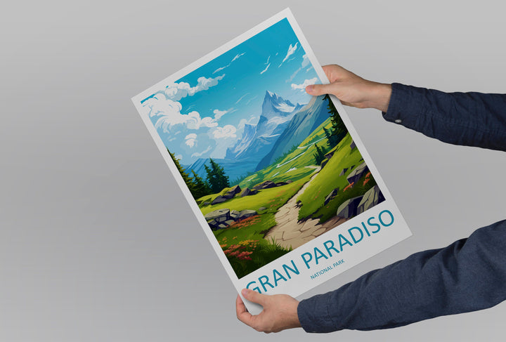 Gran Paradiso Travel Print Wall Art Gran Paradiso Italy Wall Hanging Home Decor Gran Paradiso Gift Art Lovers Wall Art Print Italy