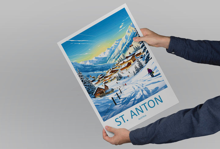 St. Anton Travel Print Wall Art St. Anton Wall Hanging Home Décor St. Anton Gift Art Lovers Ski Art Lover Gift St. Anton Print Skiing Print