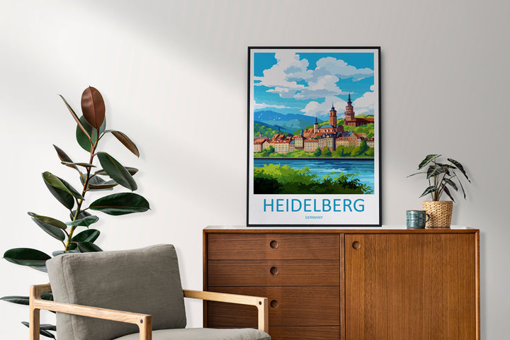 Heidelberg Cityscape Print Heidelberg Home Decor European City Art Print Heidelberg Wall Art Germany Enthusiast Gift Wall Hanging Heidelberg