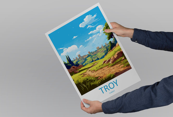 Troy Travel Print Wall Art Troy Wall Hanging Home Décor v Gift Art Lovers Turkey Art Lover Gift Troy City Turkey Travel