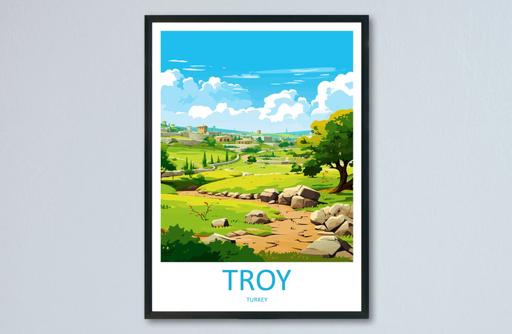 Troy Travel Print Wall Art Troy Wall Hanging Home Décor v Gift Art Lovers Turkey Art Lover Gift Troy City Turkey Travel