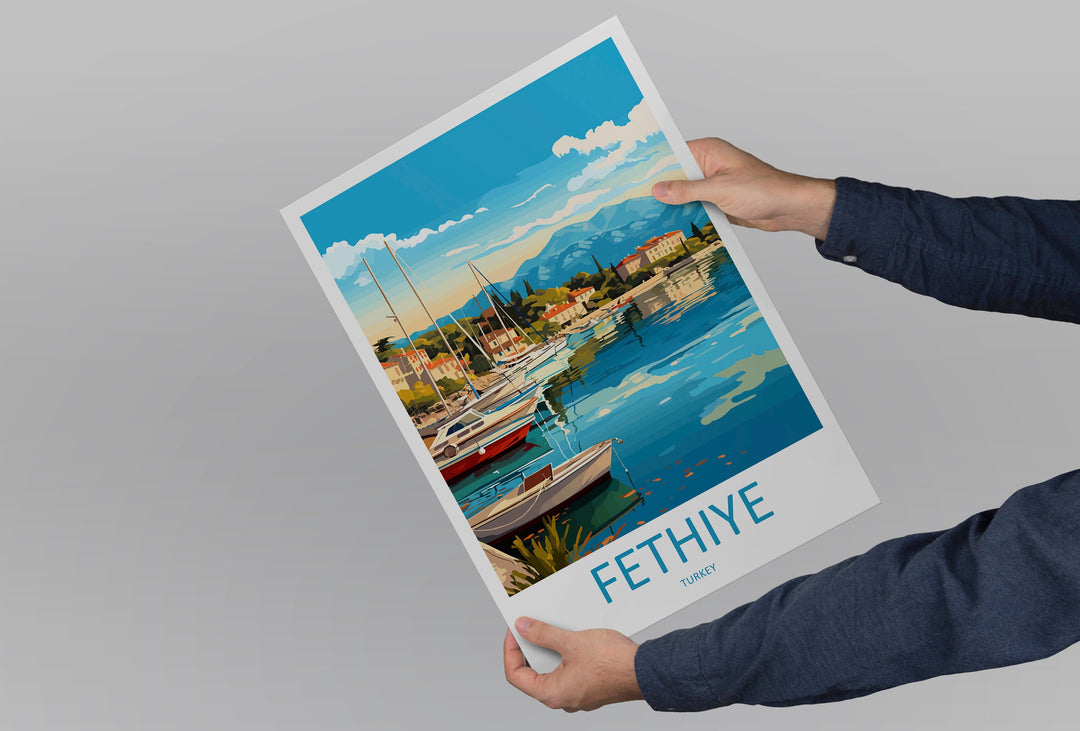 Fethiye Travel Print Wall Art Fethiye Wall Hanging Home Decoration Fethiye Gift Art Lovers Wall Art Print Art Fethiye Wall Print Turkey Art
