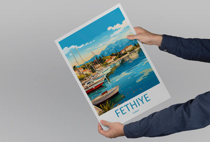Fethiye Travel Print Wall Art Fethiye Wall Hanging Home Decoration Fethiye Gift Art Lovers Wall Art Print Art Fethiye Wall Print Turkey Art