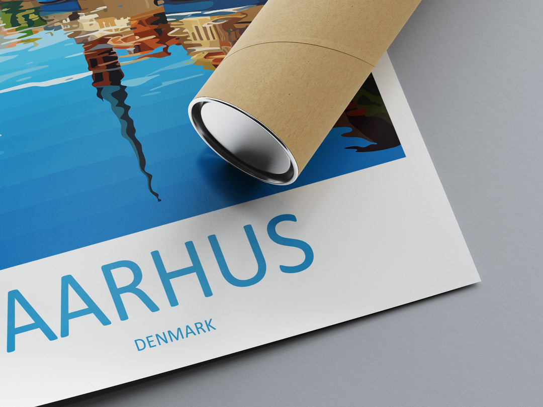 Aarhus Travel Print Wall Art Aarhus Wall Hanging Home Décor Aarhus Gift Art Lovers Denmark Art Lover Gift Aarhus Wall Décor
