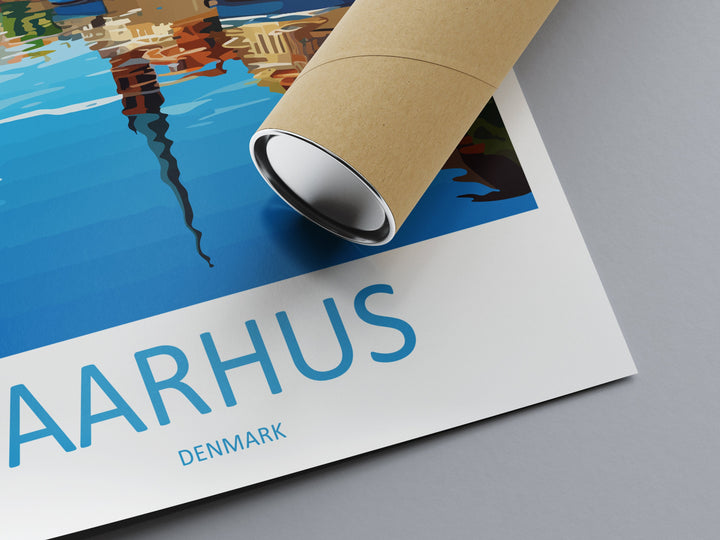 Aarhus Travel Print Wall Art Aarhus Wall Hanging Home Décor Aarhus Gift Art Lovers Denmark Art Lover Gift Aarhus Wall Décor