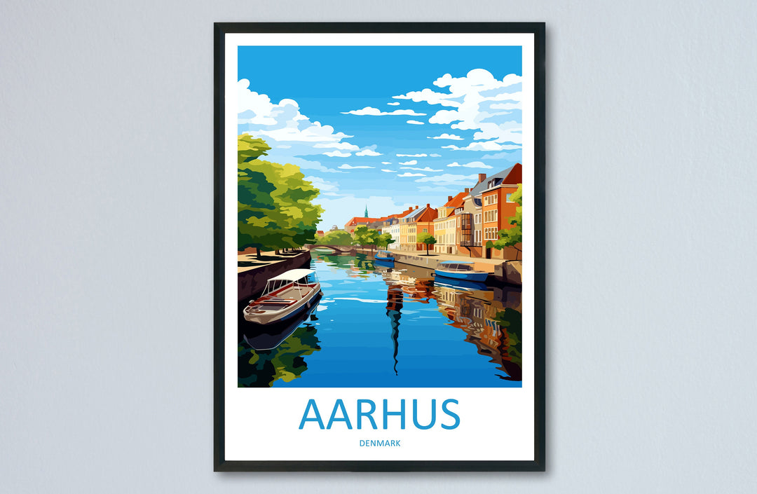 Aarhus Travel Print Wall Art Aarhus Wall Hanging Home Décor Aarhus Gift Art Lovers Denmark Art Lover Gift Aarhus Wall Décor