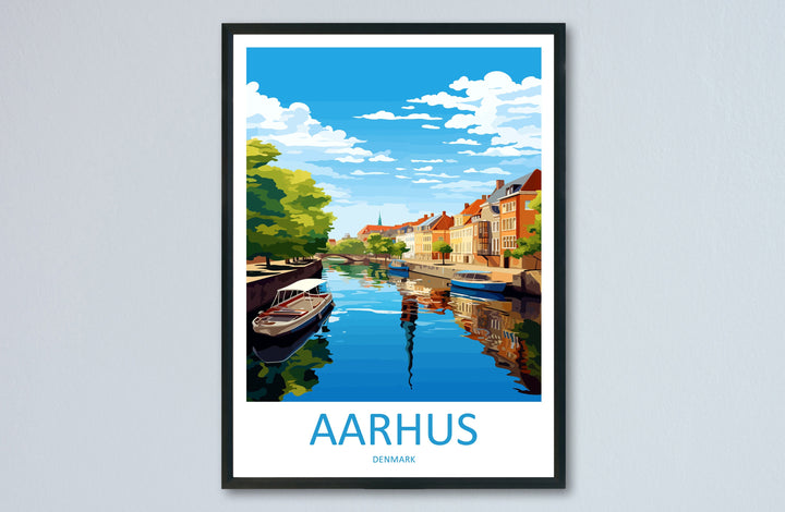 Aarhus Travel Print Wall Art Aarhus Wall Hanging Home Décor Aarhus Gift Art Lovers Denmark Art Lover Gift Aarhus Wall Décor