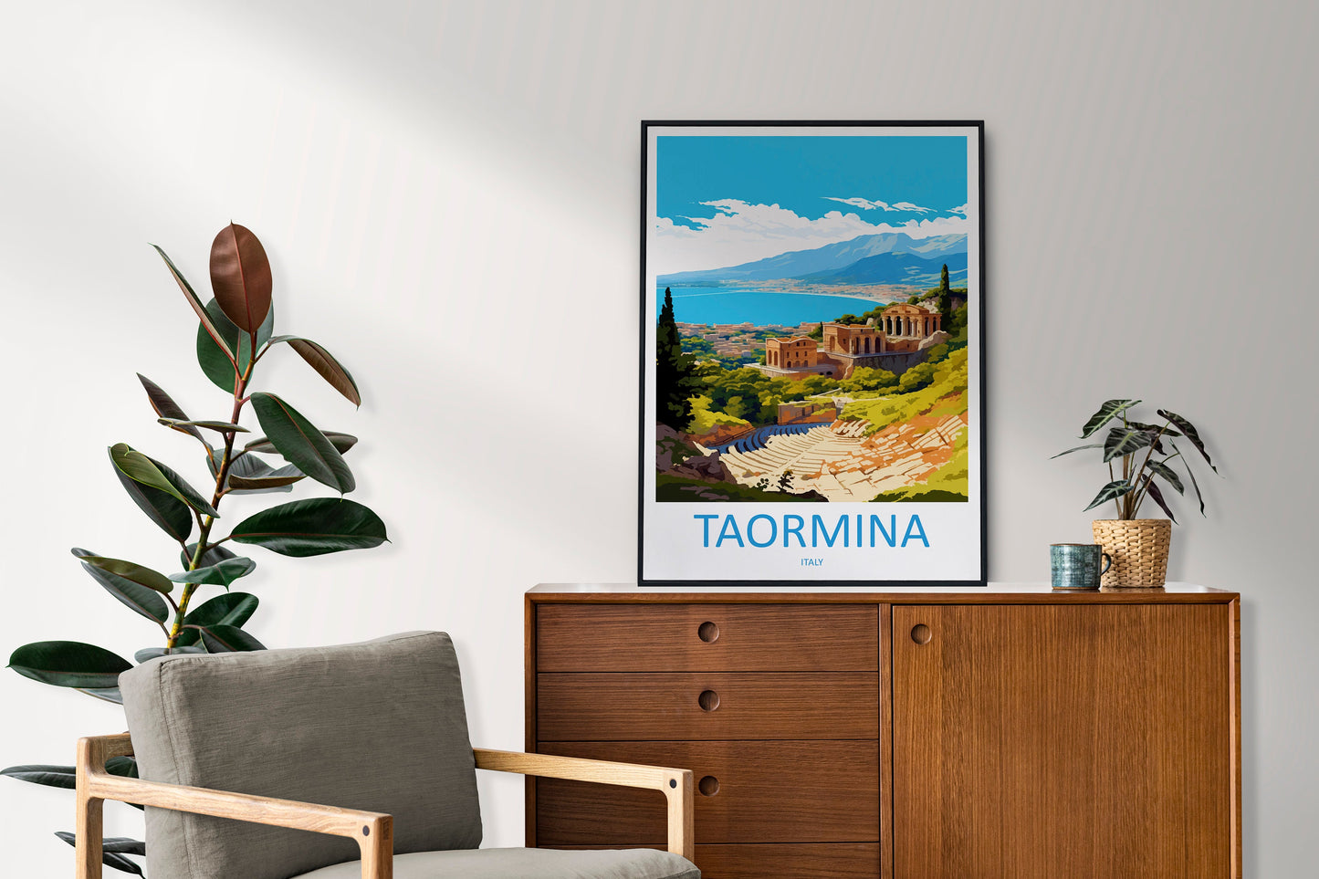 Taormina Travel Print Wall Art Taormina Wall Hanging Home Décor Taormina Gift Art Lovers Italy Art Lover Gift Taormina Print Taormina Art
