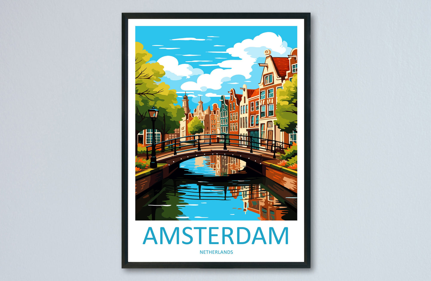 Amsterdam Travel Print Wall Art Amsterdam Wall Hanging Home Décor Amsterdam Gift Art Lovers Netherlands Art Lover Gift Amsterdam Decor