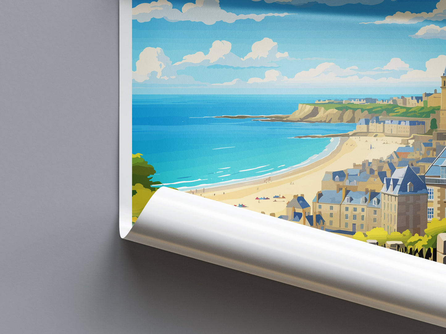 Saint-Malo Travel Print Wall Art Saint-Malo Wall Hanging Home Décor Saint-Malo Gift Art Lovers France Art Lover Gift Saint-Malo Print
