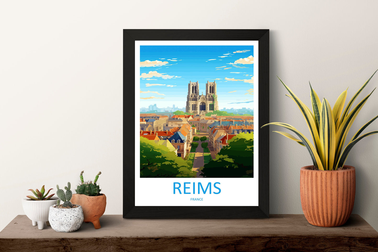 Reims Travel Print Wall Art Reims Wall Hanging Home Décor Reims Gift Art Lovers France Art Lover Gift Reims Print France Artwork Reims Gift