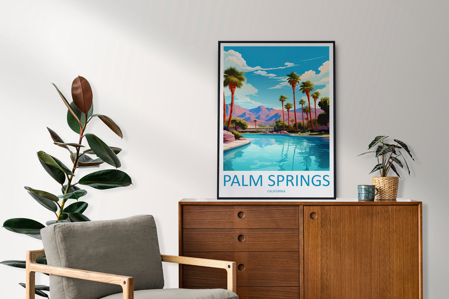 Palm Springs Travel Print Wall Art Palm Springs Wall Hanging Home Décor Palm Springs Gift Art Lovers California Art Lover Gift Palm Springs