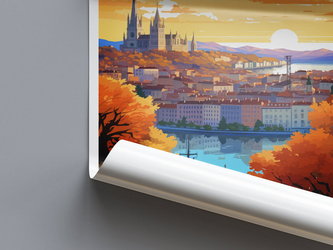 Lyon Print Lyon Wall Art for Travel Enthusiast Gift Wall Hanging Lyon France Home Decor Hanging Lyon Travel Print Wall Poster Lyon Decor Art