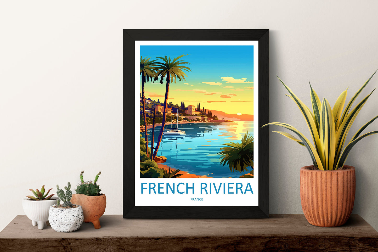 French Riviera Travel Print Wall Art French Riviera Wall Hanging Home Décor French Riviera Gift Art Lovers France Art French Riviera Art