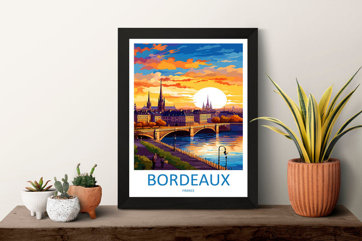 Bordeaux Travel Print Wall Art Bordeaux France Wall Hanging Home Decoration Bordeaux Gift Art Lovers Wall Art Print Bordeaux Wall Art