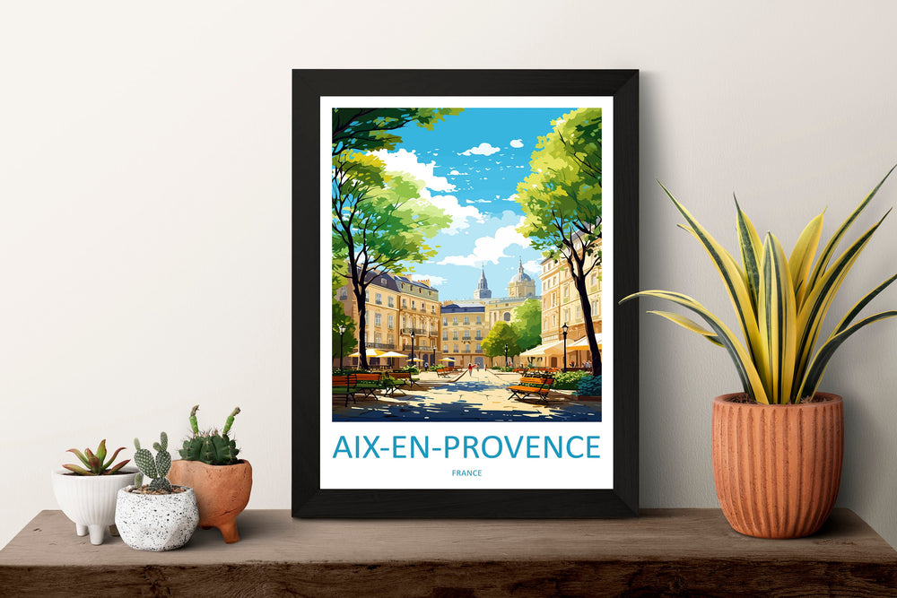 Aix En Provence Travel Print Wall Art Aix En Provence Wall Hanging Home Décor Aix En Provence Gift Art Lovers France Art Lover Gift