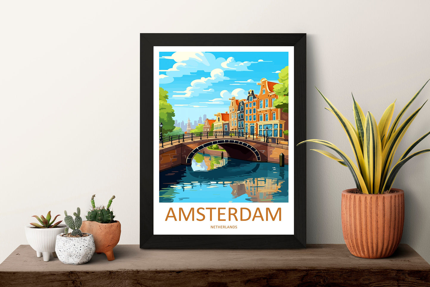 Amsterdam Travel Print Wall Art Amsterdam Wall Hanging Home Décor Amsterdam Gift Art Lovers Netherlands Art Lover Gift Amsterdam Decor