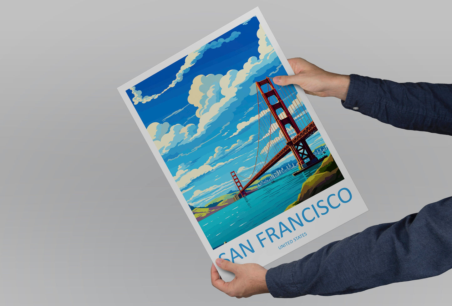 San Francisco Golden Gate Travel Print Wall Art San Francisco Wall Hanging Home Décor San Francisco Gift Art Lovers California Art Lover