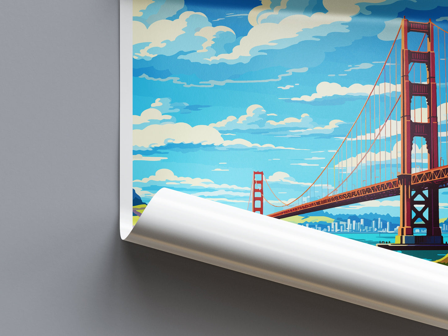 San Francisco Golden Gate Travel Print Wall Art San Francisco Wall Hanging Home Décor San Francisco Gift Art Lovers California Art Lover