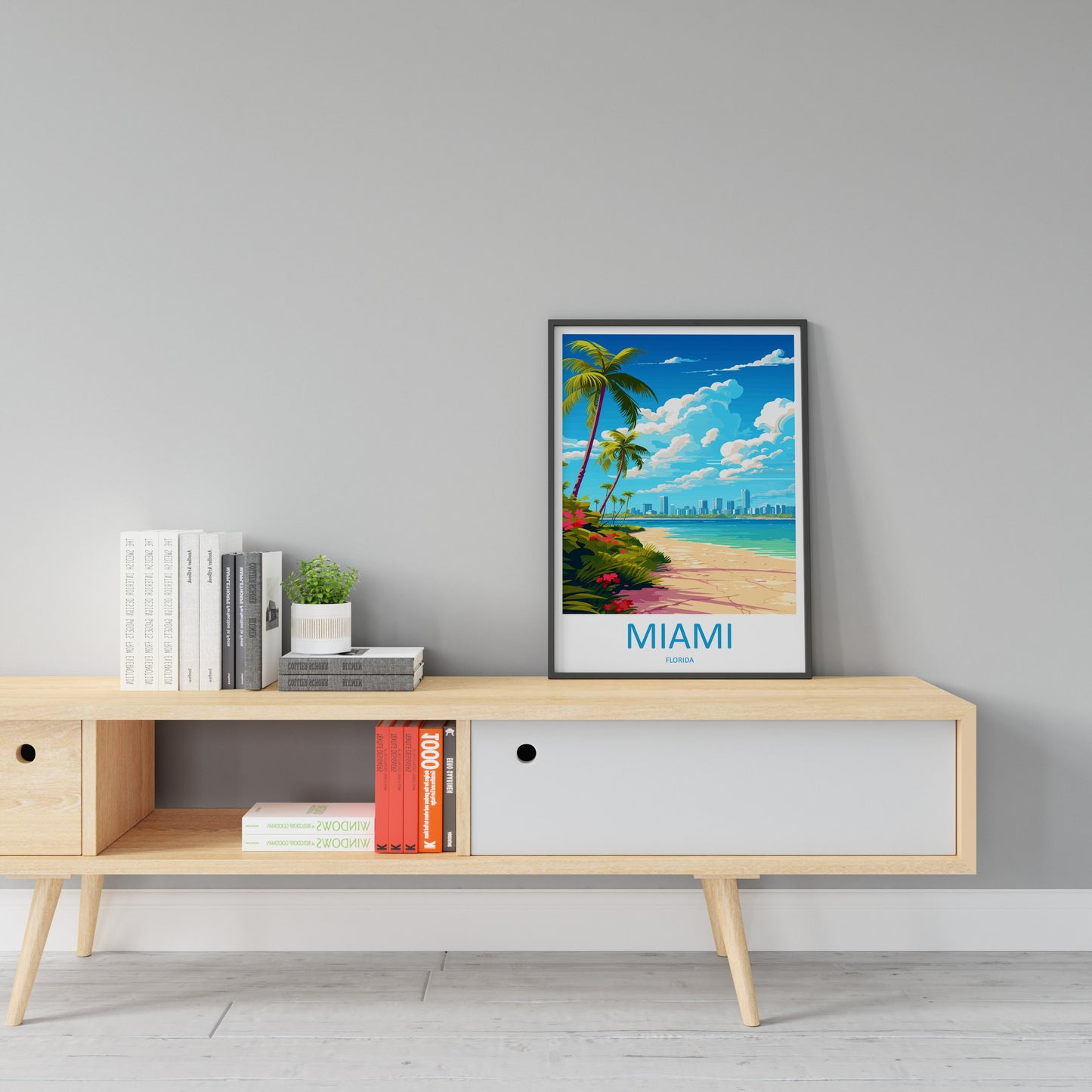 Miami Travel Print Wall Art Miami Wall Hanging Home Décor Miami Gift Art Lovers Florida Art Lover Gift Florida Print