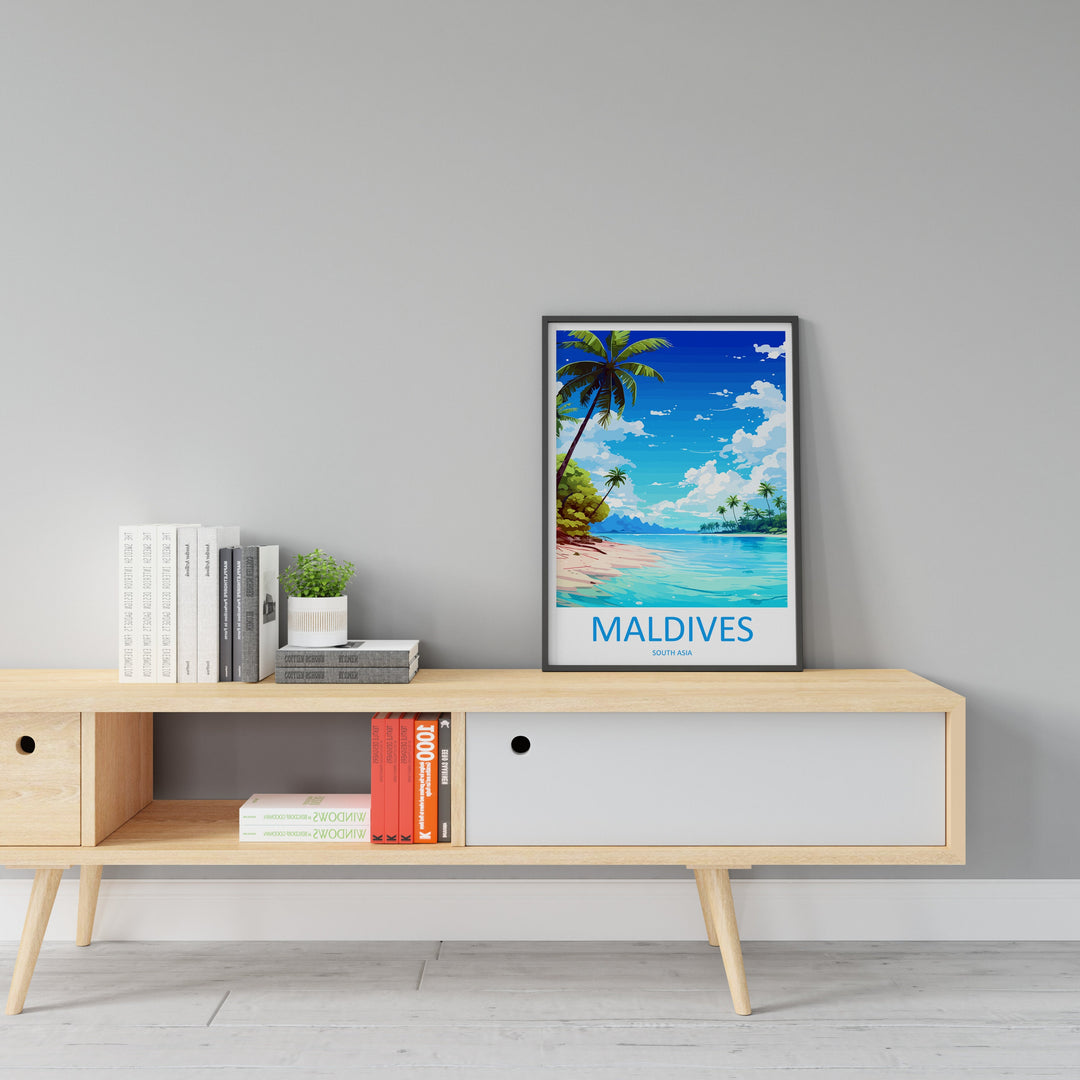 Maldives Travel Print Wall Art Maldives Wall Hanging Home Décor Maldives Gift Art Lovers Wall Art South Aisa Travel Print