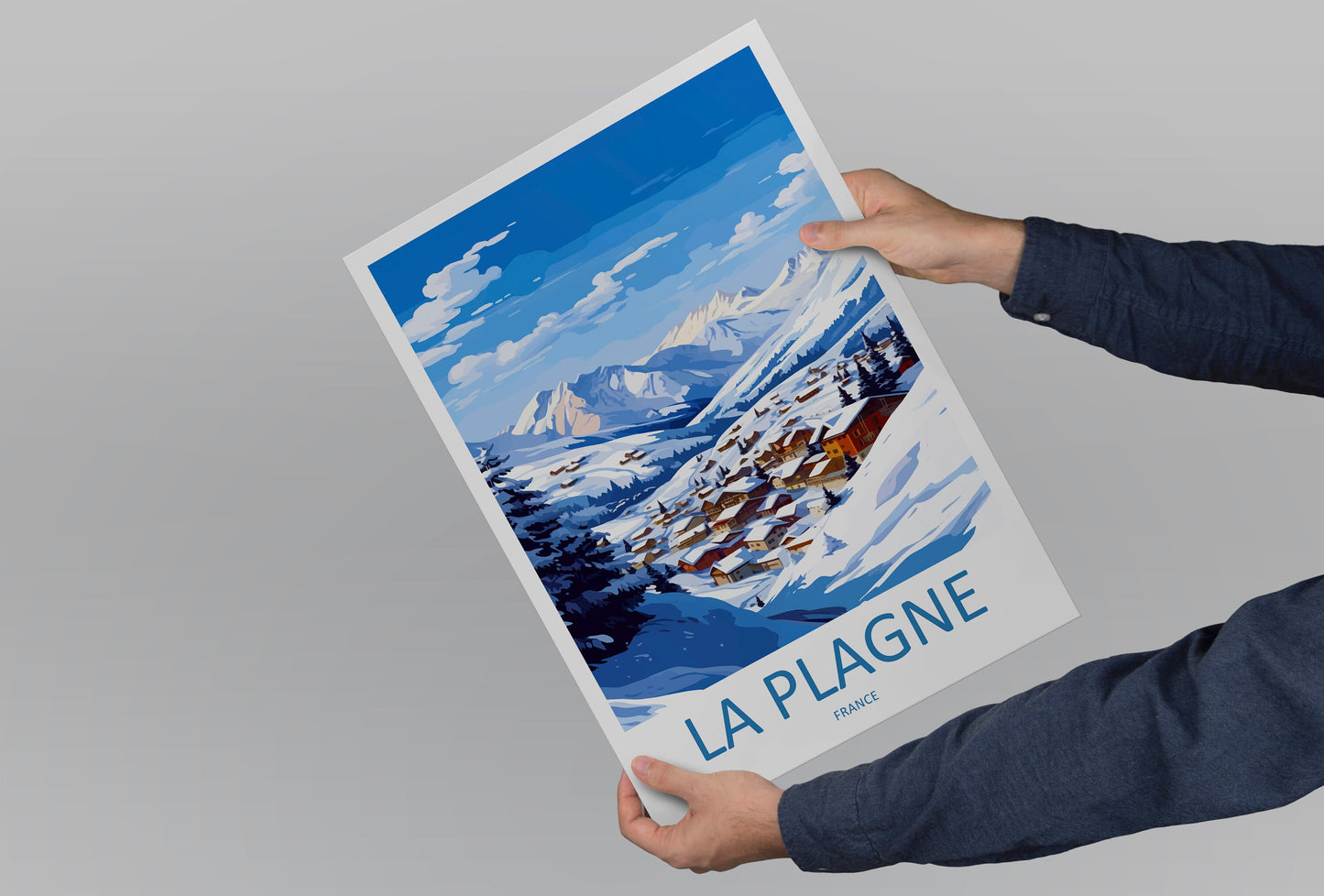 La Plagne Travel Print Wall Art La Plagne Wall Hanging Home Décor La Plagne Gift Art Lovers Ski Art Lover Gift La Plagne Print Skiing