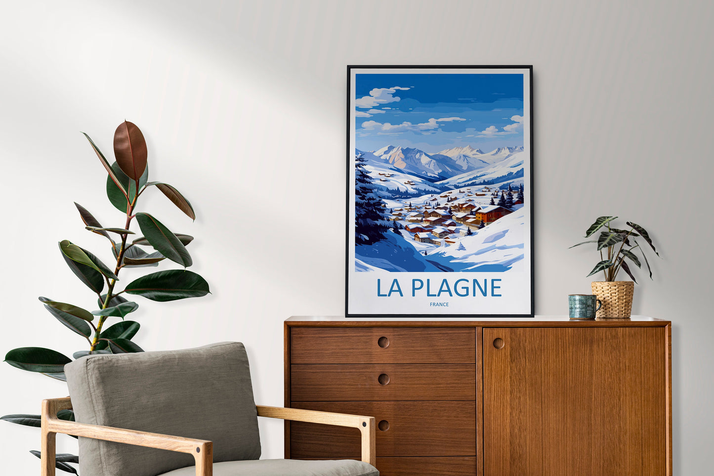 La Plagne Travel Print Wall Art La Plagne Wall Hanging Home Décor La Plagne Gift Art Lovers Ski Art Lover Gift La Plagne Print Skiing