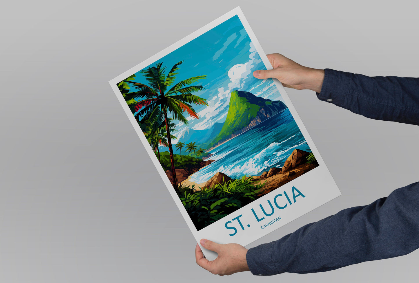 Saint Lucia Travel Print Wall Art Saint Lucia Wall Hanging Home Décor Saint Lucia Gift Art Lovers Wall Art Caribbean Travel Print Poster